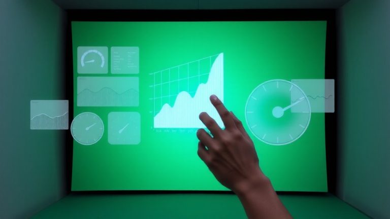 ar data widgets on green screen