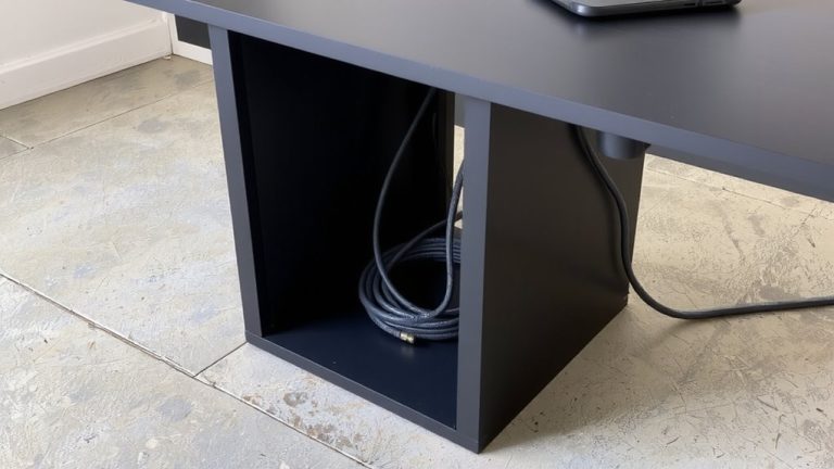cable routing through desk legs