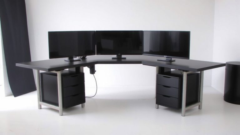 multi monitor desk dimensions