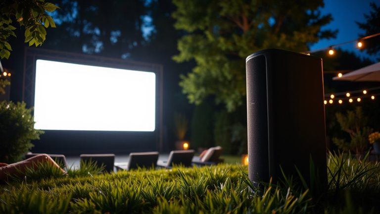 outdoor movie night speakers