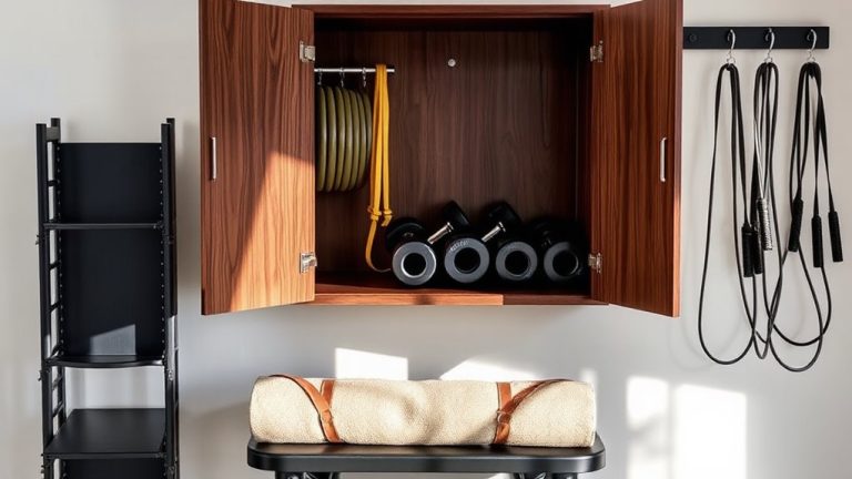clutter free home gym storage